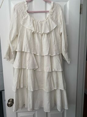 [Chelsea & Theodore] Ruffled Boho Midi Dress XL